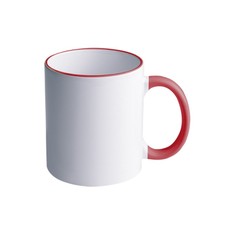 Tazza Bianca in Ceramica con Manico ed Interno Colorato Rosso da 11oz.