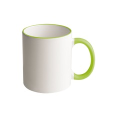 Tazza Bianca in Ceramica con Manico ed Interno Colorato Verde da 11oz.